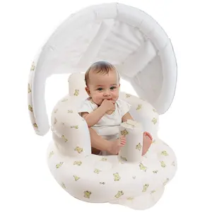 Upgraded Inflatable Baby Seat with Removable Canopy for Babies 3 Months & Up, Baby Seats for Infants, Blow Up Baby Chair with Built in Air Pump