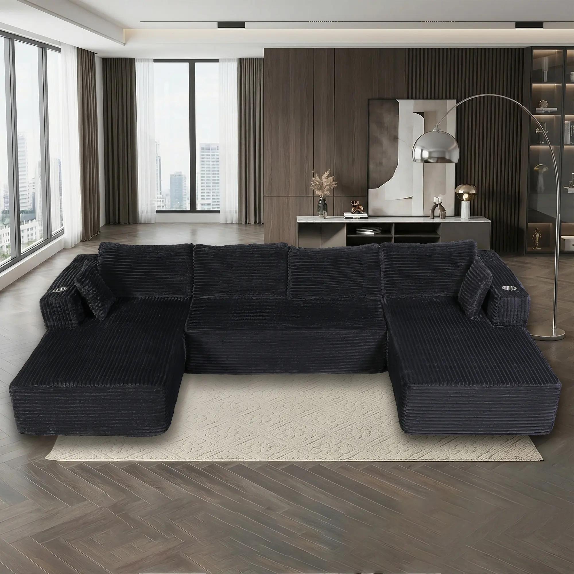 Grey-U (Cup holder + Side pocket)