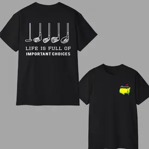 Men's The Masters Golf Print Short-Sleeve T-Shirt, Oversized Unisex Premium Cotton Apparel, New Retro Golfing Casual Top, Unique Summer Vibe Gift