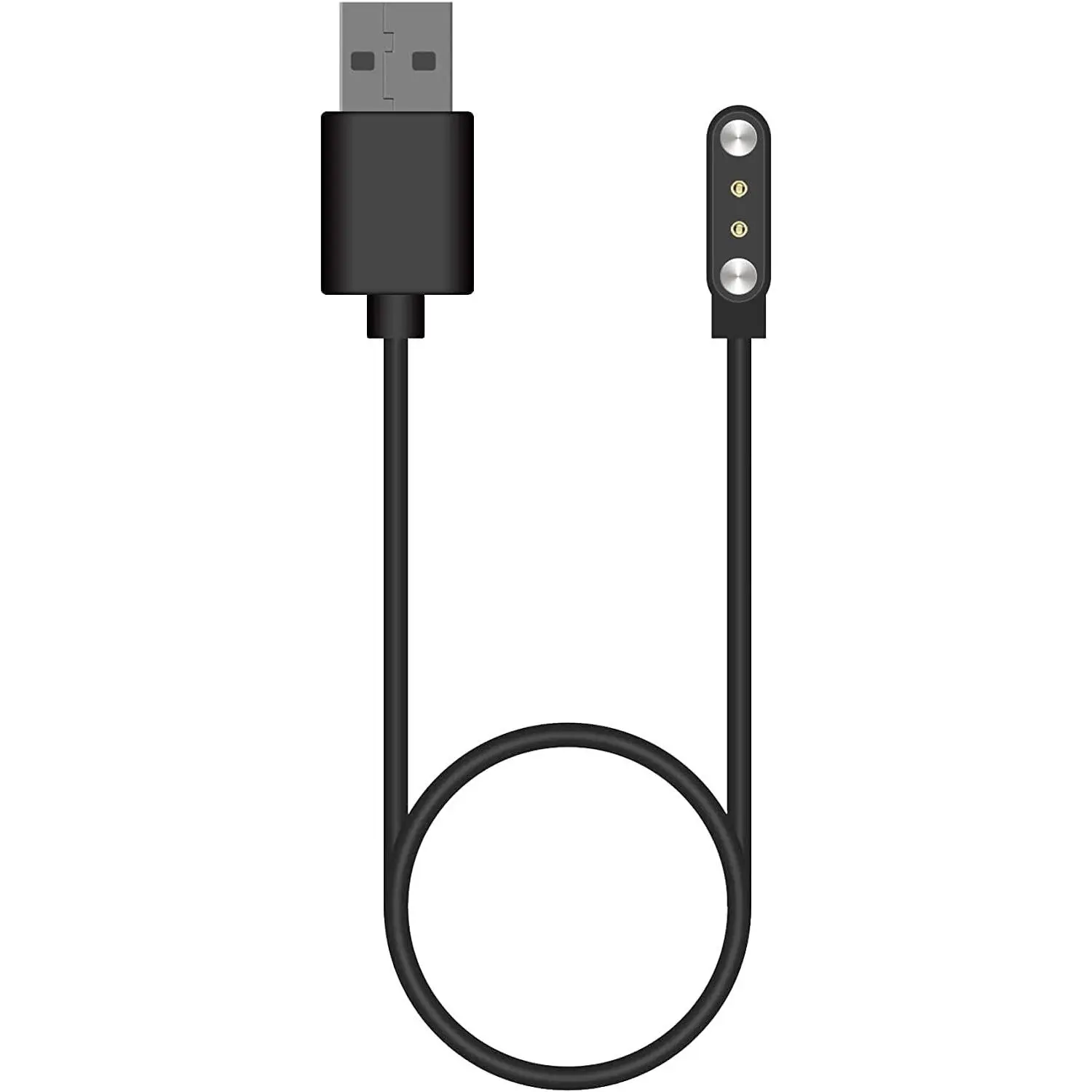 Black USB Smart Bracelet Charging Cable - Wearable Tech Accessories, Fitness Tracker Charger Compatible with Ole Series, Fino2, Nexa, HM08, H56 - 1 Count