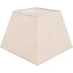Beige Square Replacement Lamp Shade, 8''x8'' Top 13''x13'' Bottom 10'' Height, Natural Linen Hand Crafted Lampshade for Table Lamps, Floor Lamps, Pendent Light, Assembly Required