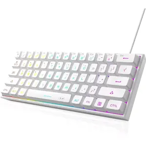 Ultra-Compact MageGee Mini 60% Gaming Keyboard: Upgrade RGB Backlit, TS91 Ergonomic, Waterproof Mechanical Feel. Ideal for PC Gamers