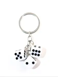 Fun Dice Design Keychain, Stylish Keychain, Unique Gift for Wallet & Backpack, Casual Style Accessory for School Bags & Briefcases