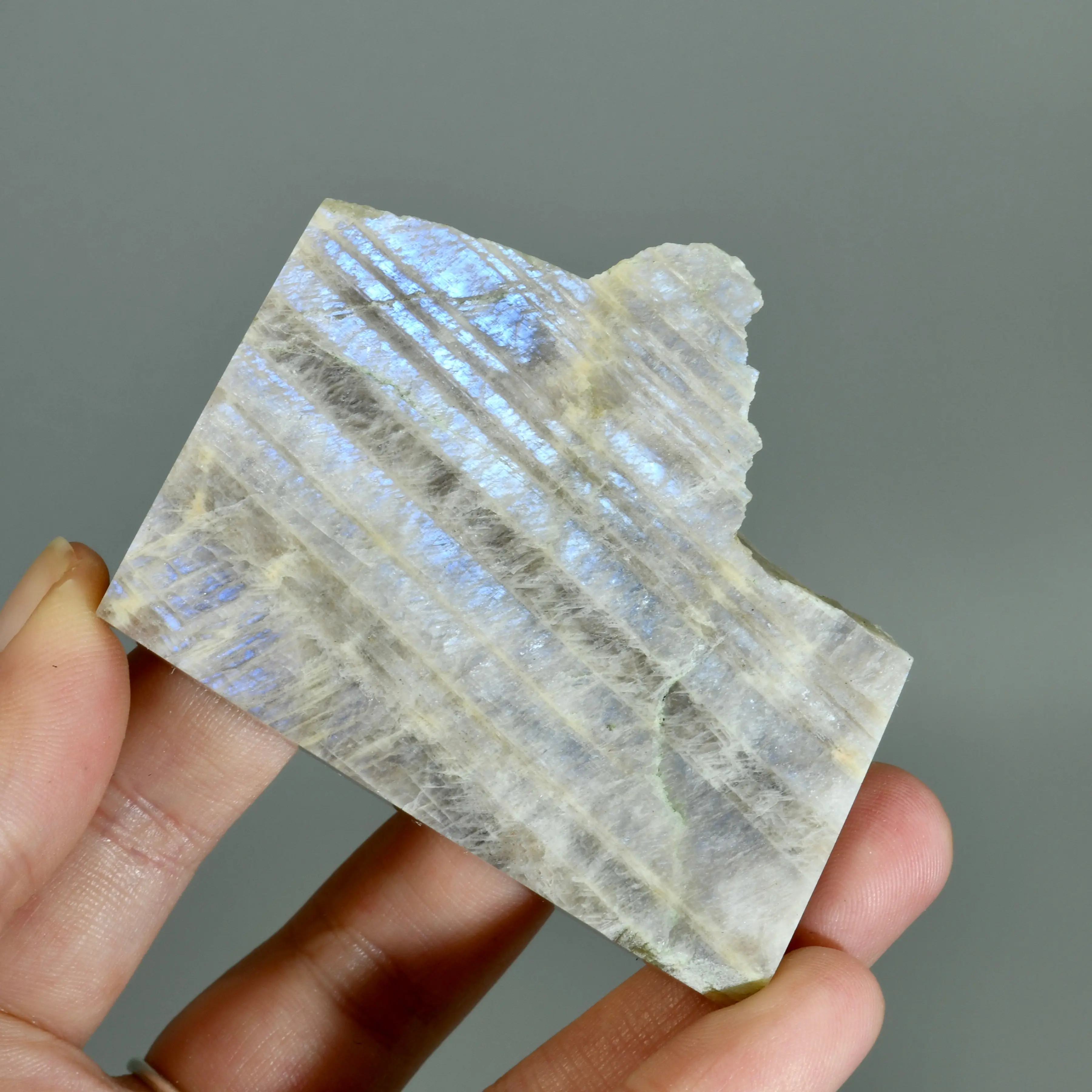 2.7in 115g Flashy Rainbow Moonstone Sunstone Crystal Slab
