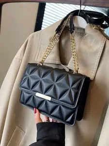 Women's Plaid PU Leather Shoulder Bag, Fashion Crossbody Bag for All Seasons, Elegant Commuter Bag, Perfect Gift Choice
