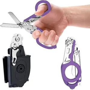 6 in 1 Multifunctional Trauma Shears Foldable with Strap Cutter | Heavy Duty Stainless Steel Emergency Response Shears | Medical Trauma shears Tactical