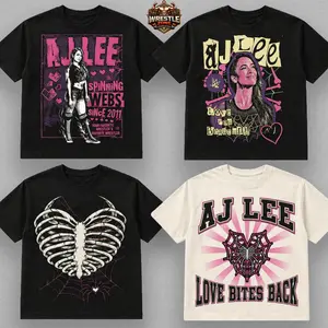AJ Lee Vintage WWE T-Shirt – Love Bites Back Graphic Tee – Y2K Diva Wrestling Shirt – Gothic Spider Web Alt Girl Streetwear Tee