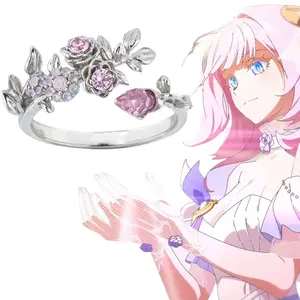 Game Honkai Impact 3 Elysia Cosplay Ring Alloy Opening Adjustable Women Jewelry Accessories Prop