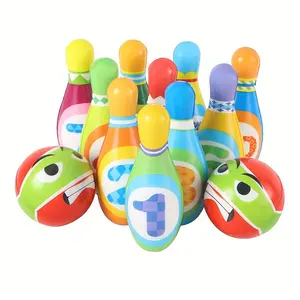 Baby Toys Kids Bowling Set 2-5 Toddler Indoor Bowling Game Toy for 1 2 3 4 Year Old Boys Girls Soft 10 Colorful Foam Bowling Pins 2 Bowling Ball Developmental Sensory Toddler Age 2-4 3-5 Present