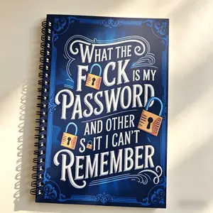 Stop forgetting passwords!  This funny notebook changed my life | A5 password organizer（blue） money savings book electric erasers pens