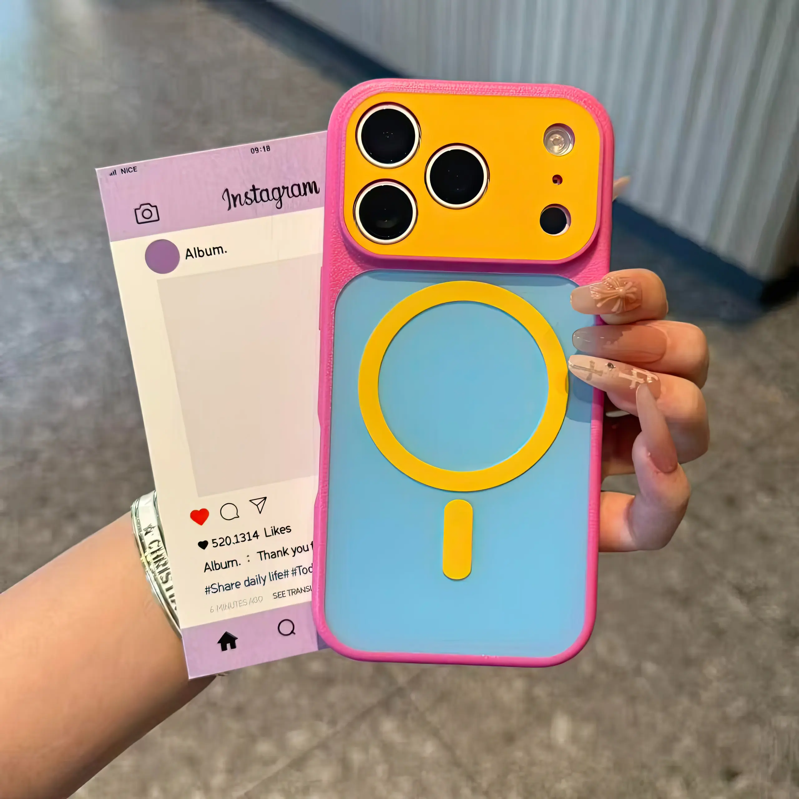 Summer Vibe Dopamine Colorful Magnetic Phone Case, for iPhone 18 Pro Max 17 16 15 Plus 14 Pro,Soft Touch Minimal Aesthetic,Y2K Pastel Aesthetic Shockproof Protective Case.LU9