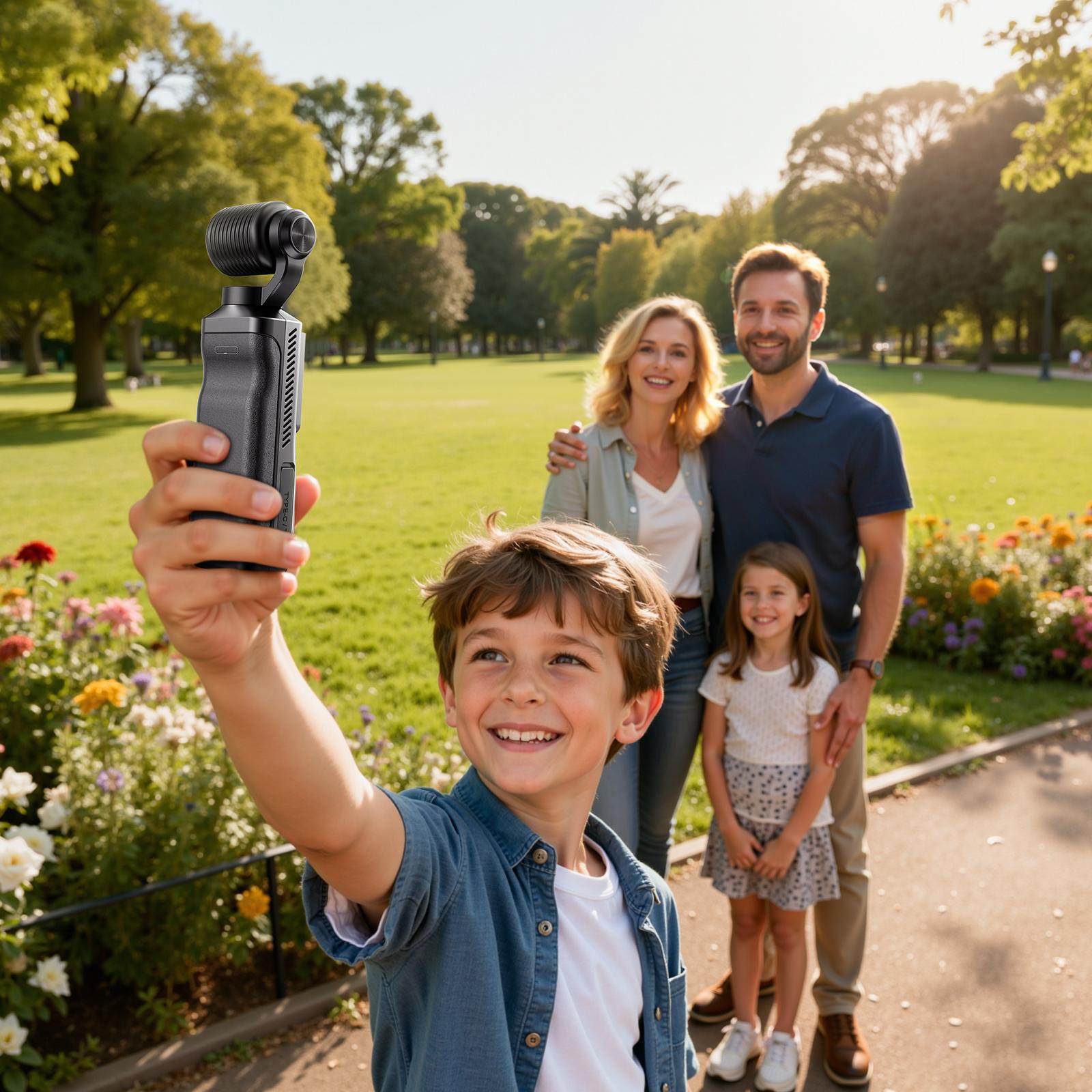 4K Handheld Vlog Camera with WiFi, 180° Rotating Lens, Portable Video Camera with Stabilization, Compact Design for Travel & Daily Recording, Easy to Use, Hands-Free Shooting, Rechargeable Battery, Lightweight & Pocket Size