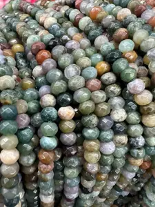 Natural Indian Agate Beads 3x4mm Faceted Spacer Beads for Jewelry Making DIY Handmade Accessories, 15 Inch Strand