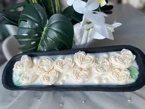 20" 6 Wick Luxury Candle Sculpted Petals & Wax Pearls Artisanal Construction