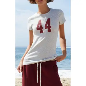 John Galt Women's Light Gray Hailie 44 T-Shirt - Multicolor