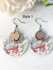 Red Cardinal Themed Earrings