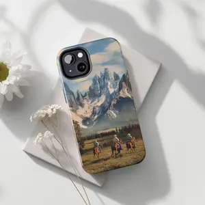 Majestic Mountain Cowboy Phone Case for IP Phone 16 15 14 13 12 11 Pro Max Plus X XR XS Max 8 7 | Western Landscape Scenic Protective Cover ️