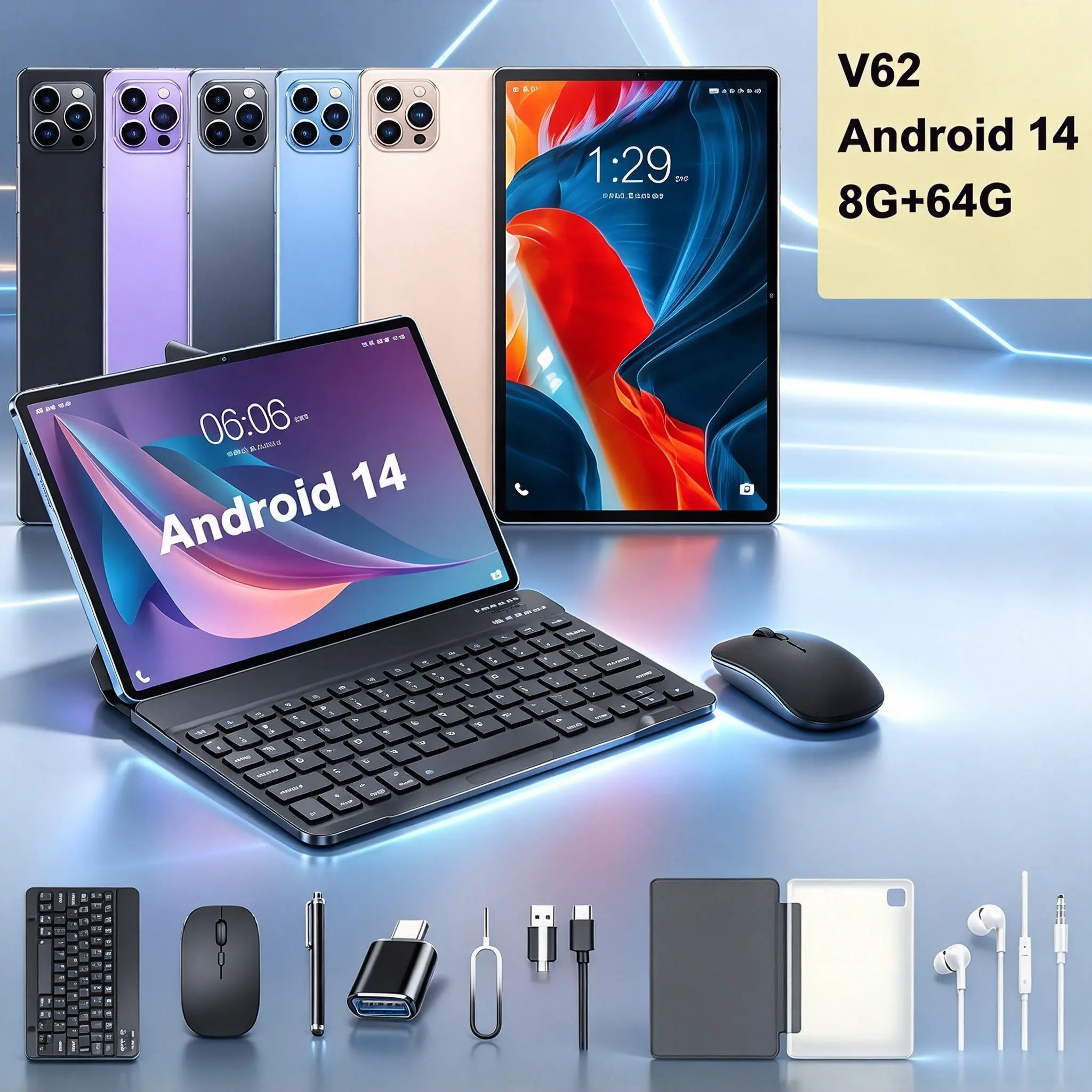10.1" 4G LTE Android Tablet with SIM Slot, Full Screen Tablet Bundle Keyboard Mouse Stylus Case, Long Battery Work Study Streaming Tablet