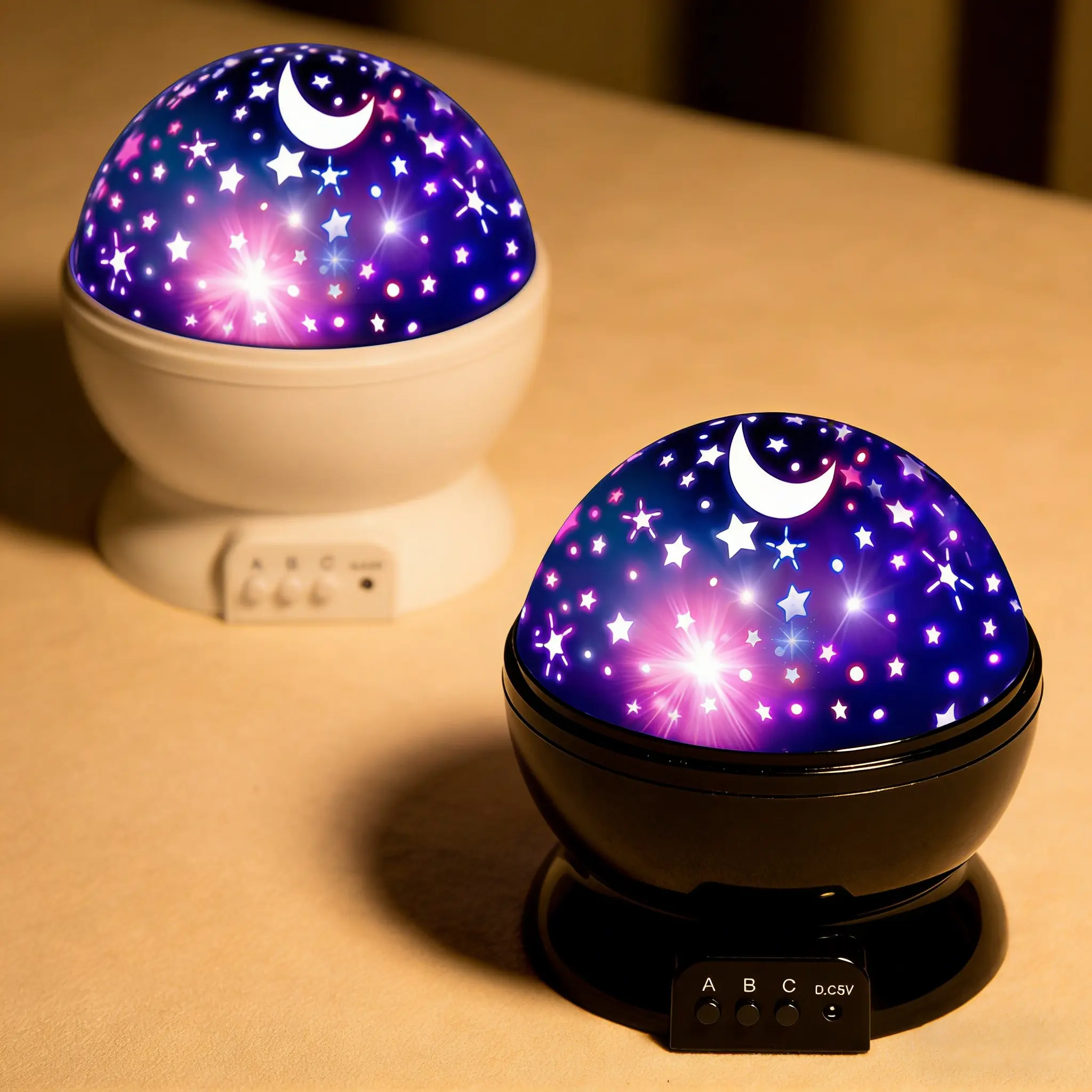2-Pack LED Color Changing Starry Light Projector - Rotating Star Sky Lamp, 17 Color Modes, Bulk Deal for Bedroom Decor & Sleep Aid, Ambient Lighting Multifunctional