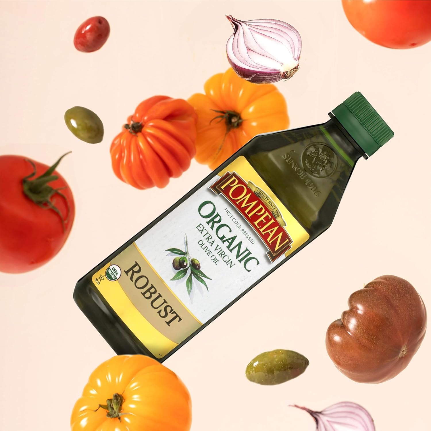 Organic Robust Extra Virgin Olive Oil, Contains Polyphenols, First Cold Pressed, Full-Bodied Flavor, Perfect for Salad Dressings & Marinades, 16 FL. OZ