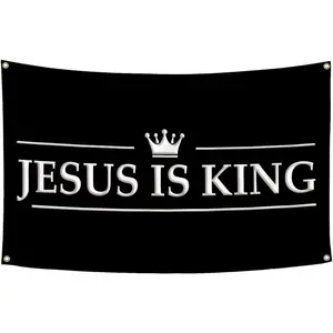 Tapestry JESUS IS KING Christian Gear Flags for College Dorm Easy