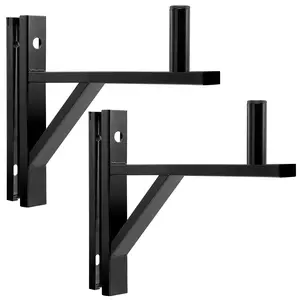 LyxPro Wall Mount Speaker Bracket for Professional Audio PA Speaker Holder Set of 2 Pair Heavy Duty Metal Supports 90 Lbs. Weight Capacity Interchangeable Posts Black - LYXWSB15B