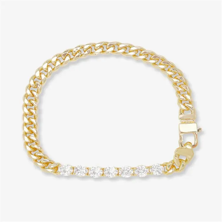 Infinity Diamond Row Bracelet – 6.5" Gold Bracelet with Sparkling Diamonds
