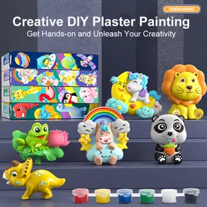 Kids Crafts Set Ceramic Painting Kit Paint Your Own DIY Ceramic Figurines Unicorn Animal Dinosaur Outer Space Themes Birthday Gift Art Marker