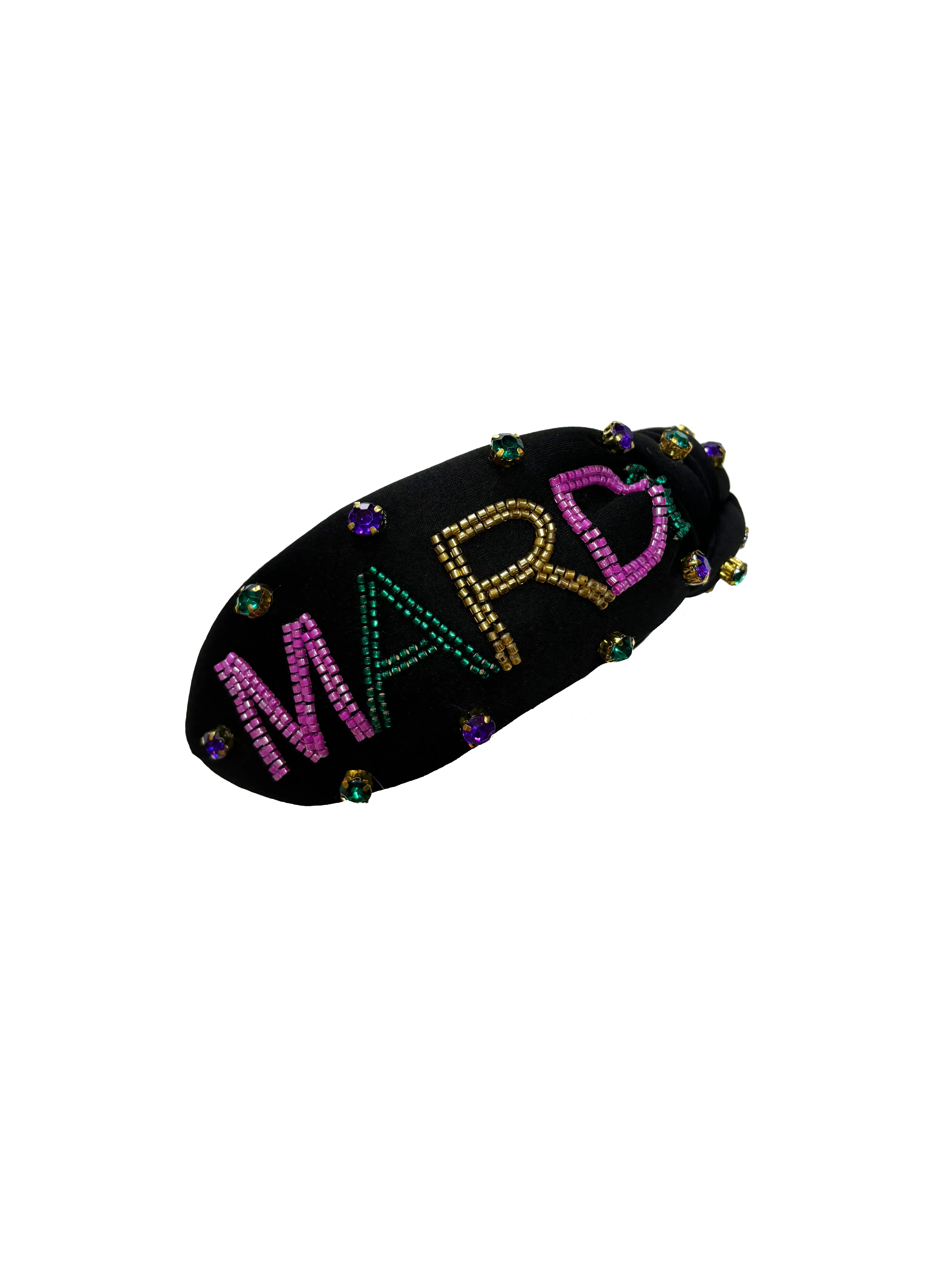 Mardi Gras Beaded Headband - Black
