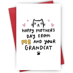 1PC Cat Mom Mother's Day Card, Perfect for Mother's Day, Mom Gift, Sweet Message, Handmade Craftsmanship Greeting Card for Cat Lovers