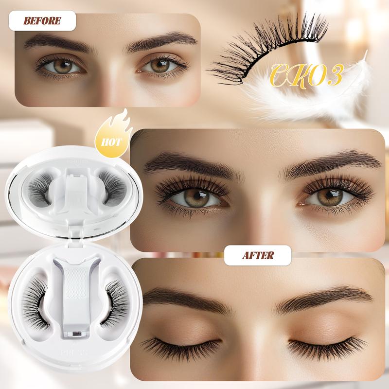 Magnetic Eyelashes with Applicator - CHENSPLEND Upgrade Soft Reusable Lashes + Feathery Style, Natural Look No Glue Needed, Easy Wear/Remove Magnetic False Lash Kit