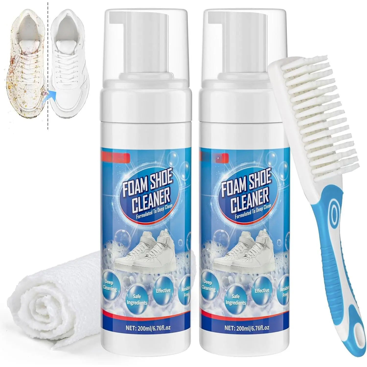 Shoe Cleaner, Sneaker Cleaner  for Removing Stains and Dirt, Shoe Cleaning Kit for White Shoes