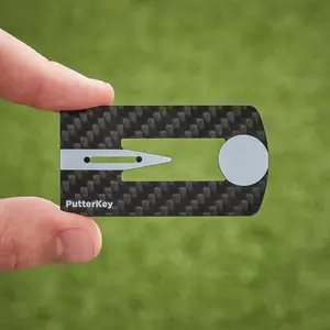 Putter Key portable tool and putting aid for stroke path and alignment without bulky equipment