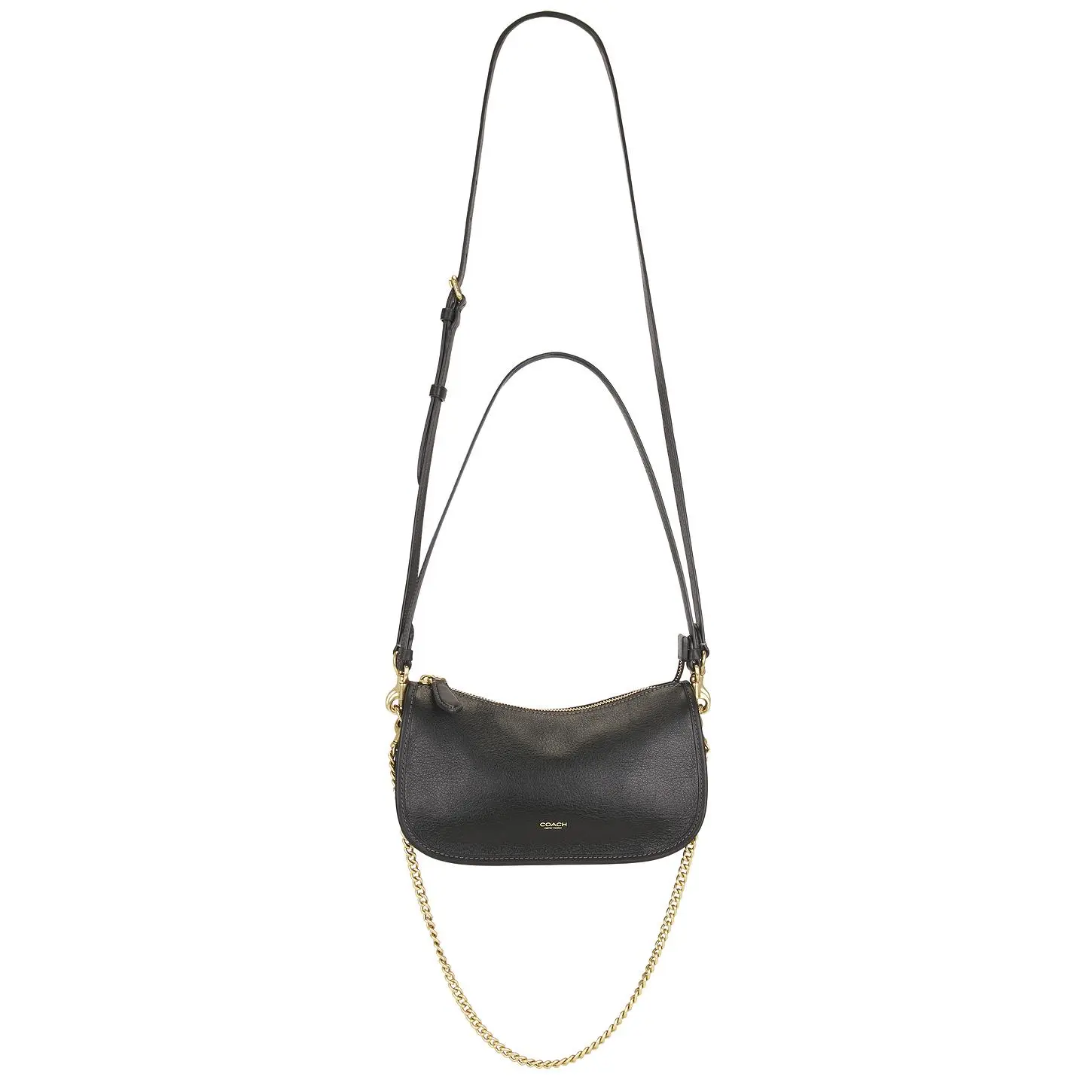 Coach Natural Grain Leather Waverly Bag in Black