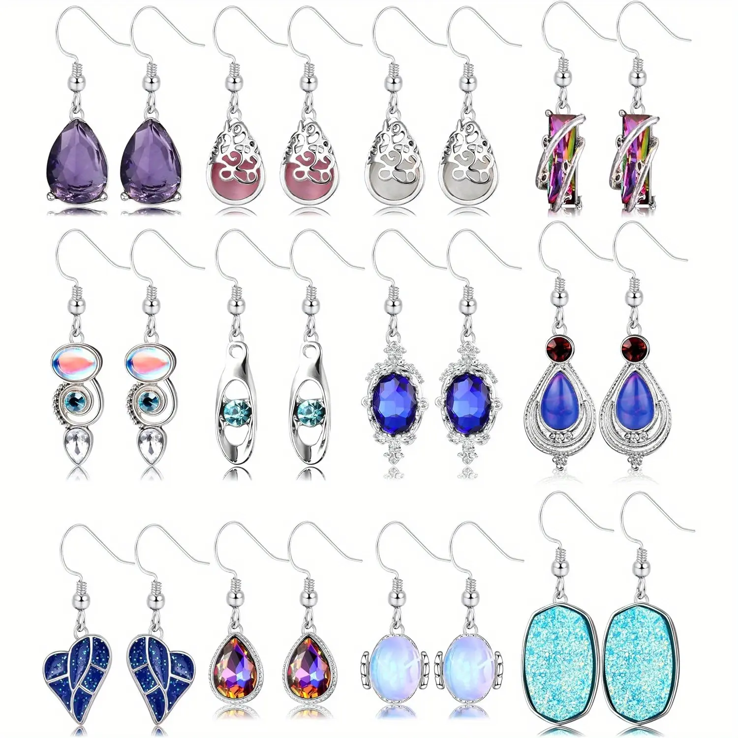 12 Pairs Retro Earrings Set