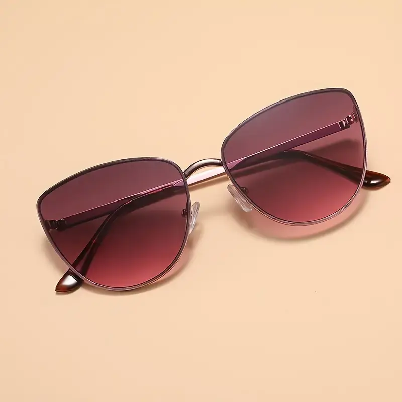 Cat Eye Metal Frame Anti-reflective Lens Decorative Eyeglasses, Metal Hinge, for Women