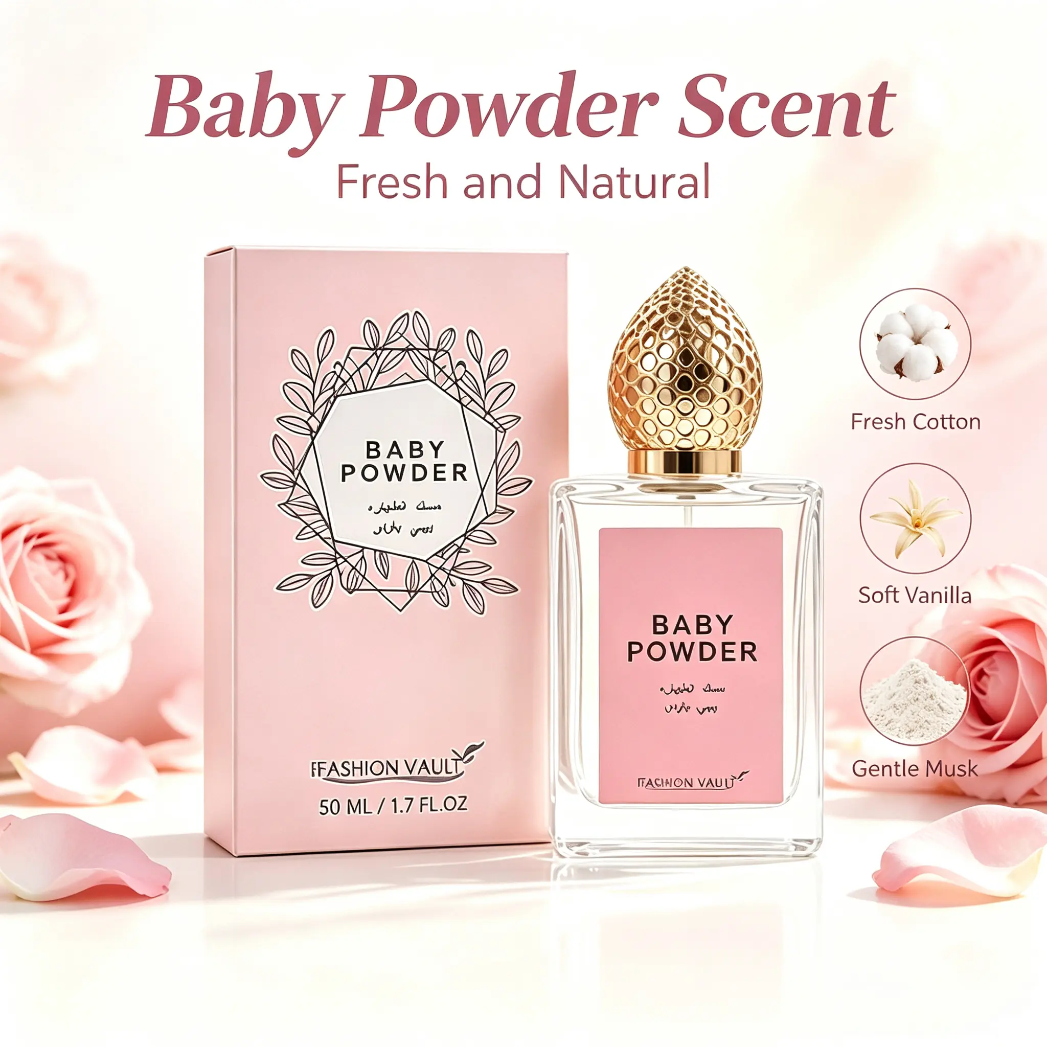 50ml Women's Light Perfume, With The Fragrance Of Baby Powder, Vanilla, A Cute And Gentle Scent, Long-lasting Fragrance. This Unique Flavor Is An Excellent Gift For Women.