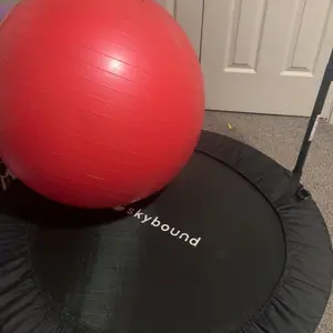 SkyBound 600 LBS Tested Foldable Mini Trampoline, 40'' Fitness Rebounder with Springs/Bungees, Foldable Mini Trampoline with Bungees/Springs，Adjustable U-Bar Handle, Stable Quiet Indoor/Outdoor Exercise Equipment Home Gym Kit