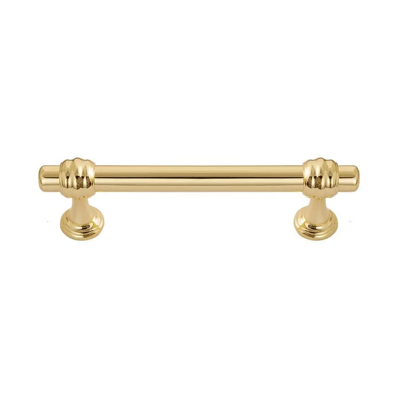 Utopia Alley HW426GD Athen Pull Handle - Decorative Cabinet Drop Pull Handles for Cabinets and Drawers - Vintage Cabinet Hardware with Hand Finished Polished Gold - Metal Drawer Pull Handle, 3.75" Center to Center