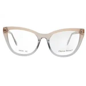 Dream Fever K8030 Brown Transparent Fade Gray Eyeglasses -Wo