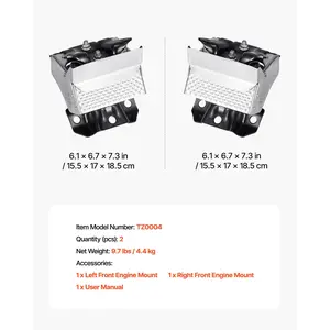 VEVOR Engine Motor Mount Kit Replacement, Set of 2, Compatible with 2007-2013 Chevrolet Silverado 1500 5.3L V8, Replace OE# A5365, A5365, Secure Support, Left and Right Front Mounts