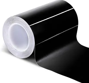 Spurtar Gloss Black Vinyl Wrap 4 Inch x 20ft Air-Release Adhesive Car Vinyl Tape Chrome Delete Wrap Roll DIY Car Exterior Decoration Door Edge Guard Vehicle Detailing Paper 10CM x 6M