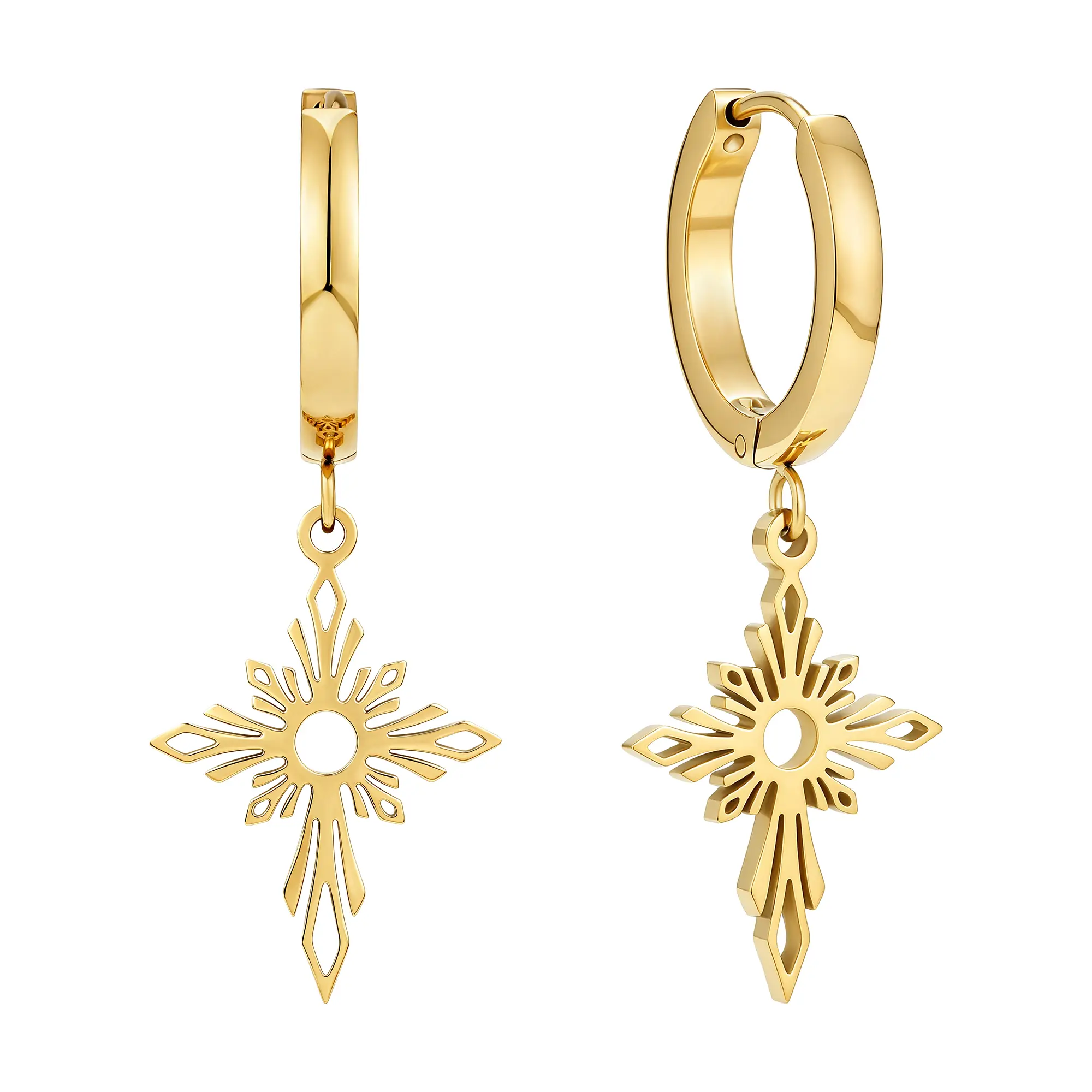 Dasal Drop Earrings l Huggie Style Filipino Sun Cross