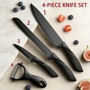 4-Piece Professional Kitchen Knife Set – Stainless Steel Sharp Blades, Ergonomic Handle Design, Multifunctional Knives – Chef’s Knife Included, Suitable for Home Use.