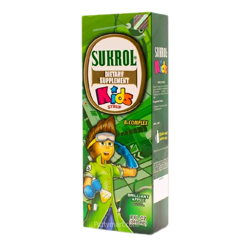 Sukrol Apple Flavor Dietary Supplement 8.11 oz fl - Suplemento Multivitaminico sabor Manzana Verde (Pack of 1)