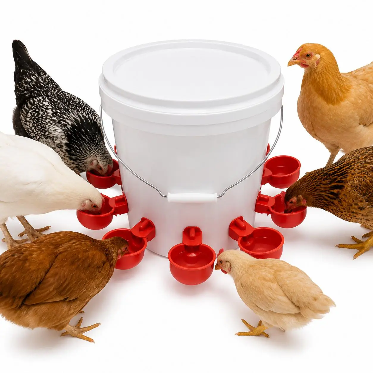 45-Port Automatic Gravity Chicken Waterer — A watering tool for backyard chicken keeping; easy to clean, includes a drill bit for convenient installation, and efficiently solves hydration needs.