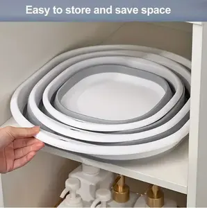 3pcs Foldable Sink Set - Portable, Space-Saving, Plastic - For Camping, Hiking, Laundry, Home, and Storage