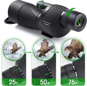 25-75x60mm Angled Spotting Scope | Waterproof Fogproof for Wildlife Viewing | Great Gift for Camping & Hiking Fans