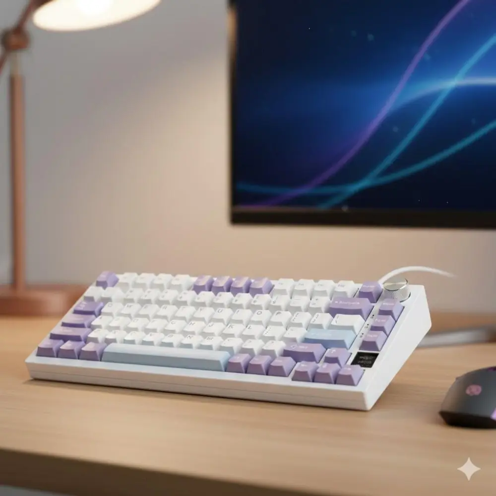 Customizable RGB Gaming Keyboard with Dynamic Backlight, 4000mAh Battery, Bluetooth/2.4G/Wired Tri-Mode, Hot-Swappable Switches & Keycaps, Portable Mechanical Keyboard for PC Gaming & Office