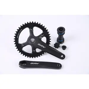 GRV Road Bike Hollow Crankset, 46T Single Chainring, 170mm Arms, BB86, 10/11 Speed, 138L Spindle (Bottom Bracket Included)